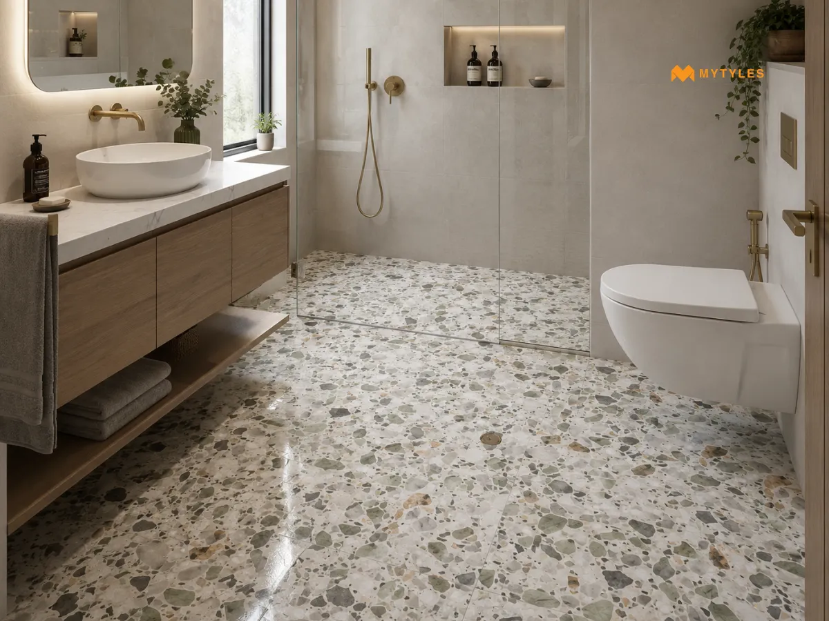 Marble Chip Terrazzo for Bathroom Floors
